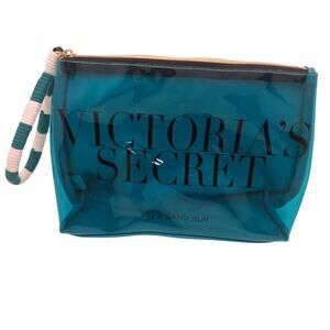 Victoria's Secret Sea Sand Sun Cosmetic Makeup Zipper Bikini Bag Pouch Plastic